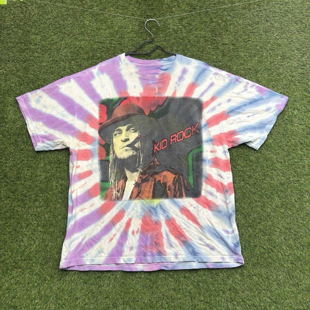 Vintage Kid Rock Shirt Mens Large Rap Tee Rock Band Live Trucker y2k 00s TieDye